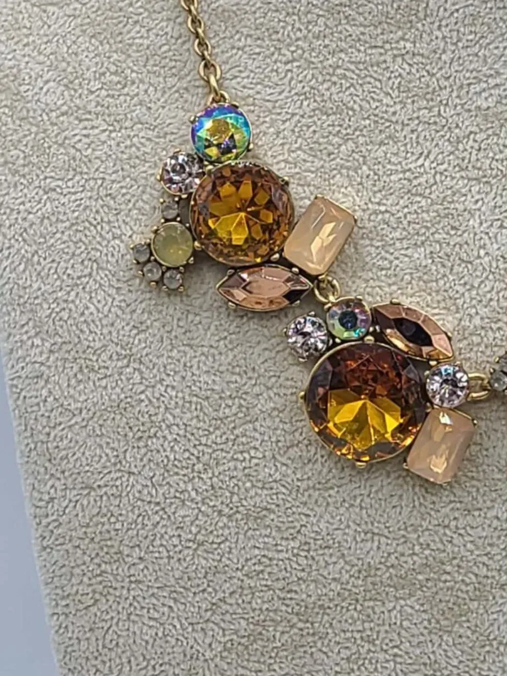 J Crew Gold Crystal Cluster Necklace